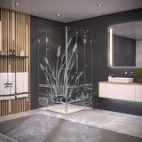 Duschkabine Glas Eckeinstieg mit Motiv SCHILF 209 Duschkabine Glas Eckeinstieg mit Motiv SCHILF 209