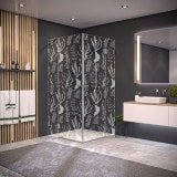 Duschkabine Glas Eckeinstieg mit Motiv SEEGRAS 209 Duschkabine Glas Eckeinstieg mit Motiv SEEGRAS 209