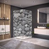 Duschkabine Glas Eckeinstieg mit Motiv STEINE 209 Duschkabine Glas Eckeinstieg mit Motiv STEINE 209