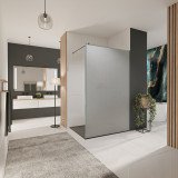 Glastrennwand Dusche Satinatoglas mit schwarzem Print FRAME SQUARES 5 Glastrennwand Dusche Satinatoglas mit schwarzem Print FRAME SQUARES 5