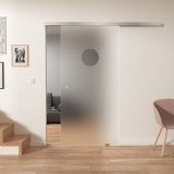 Glastür Schiebetür Milchglas satiniert DOT 7/IS Glastür Schiebetür Milchglas satiniert DOT 7/IS
