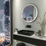 Runder Smart Home Spiegel mit Rahmen KNX/Dali - PLUTO 2SH Runder Smart Home Spiegel mit Rahmen KNX/Dali - PLUTO 2SH