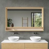 Holzrahmen-Spiegel mit LED Beleuchtung - Madera 10