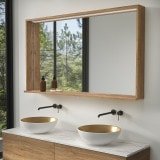 LED Spiegel mit Rahmen - Madera 1