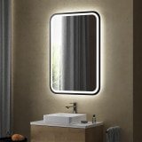 LED Spiegel mit runden Ecken Teillack - F582L4RTL Black LED Spiegel mit runden Ecken Teillack - F582L4RTL Black