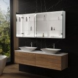 Badschrank aus Aluminium mit Spiegel und LED - Havel/Weiß Badschrank aus Aluminium mit Spiegel und LED - Havel/Weiß
