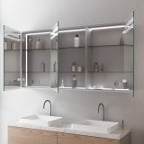 Beleuchteter Bad-Spiegelschrank aus Alu - Mosel Beleuchteter Bad-Spiegelschrank aus Alu - Mosel