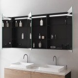 Beleuchteter Bad-Spiegelschrank aus schwarzem Alu - Mosel/Schwarz Beleuchteter Bad-Spiegelschrank aus schwarzem Alu - Mosel/Schwarz