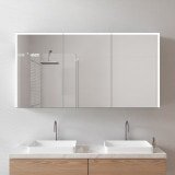 Aluminium Spiegelschrank mit Beleuchtung - Elbe 3/Schwarz Aluminium Spiegelschrank mit Beleuchtung - Elbe 3/Schwarz