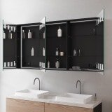 Schwarzer Alu Spiegelschrank mit Beleuchtung - Main/Schwarz Schwarzer Alu Spiegelschrank mit Beleuchtung - Main/Schwarz