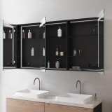 Schwarzer Aluminium Spiegelschrank mit Licht - Ems/Schwarz Schwarzer Aluminium Spiegelschrank mit Licht - Ems/Schwarz