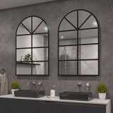Sprossen-Fenster Spiegel schwarz Teillack F645BTL Sprossen-Fenster Spiegel schwarz Teillack F645BTL