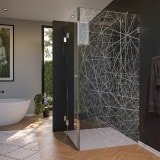 Glas Duschkabine Tür seitlich mit Dekor DESIGN 2/210 Glas Duschkabine Tür seitlich mit Dekor DESIGN 2/210