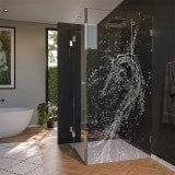 Glas Duschkabine Tür seitlich mit Dekor WASSER 2/210