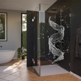 Glas Duschkabine Tür seitlich mit Dekor WASSER 3/210 Glas Duschkabine Tür seitlich mit Dekor WASSER 3/210