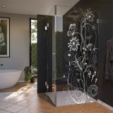 Glas Duschkabine Tür seitlich mit Motiv BLUMEN 1/210