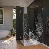 Glas Duschkabine Tür seitlich mit Motiv BOOT IM SCHILF 210 Glas Duschkabine Tür seitlich mit Motiv BOOT IM SCHILF 210