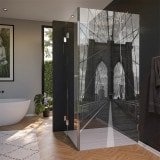 Glas Duschkabine Tür seitlich mit Motiv BROOKLYN BRIDGE 210