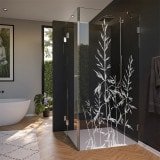 Glas Duschkabine Tür seitlich mit Motiv GRÄSER 210 Glas Duschkabine Tür seitlich mit Motiv GRÄSER 210