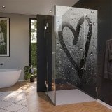 Glas Duschkabine Tür seitlich mit Motiv HERZ 210 Glas Duschkabine Tür seitlich mit Motiv HERZ 210