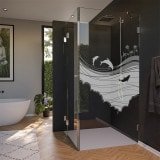 Glas Duschkabine Tür seitlich mit Motiv MEER 2/210