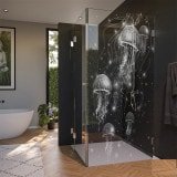 Glas Duschkabine Tür seitlich mit Motiv QUALLEN 210 Glas Duschkabine Tür seitlich mit Motiv QUALLEN 210