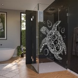 Glas Duschkabine Tür seitlich mit Motiv SCHILDKRÖTE 210