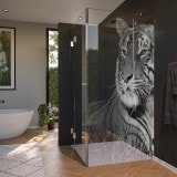 Glas Duschkabine Tür seitlich mit Motiv TIGER 210 Glas Duschkabine Tür seitlich mit Motiv TIGER 210