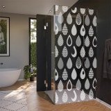 Glas Duschkabine Tür seitlich mit Motiv TROPFEN 2/210 Glas Duschkabine Tür seitlich mit Motiv TROPFEN 2/210