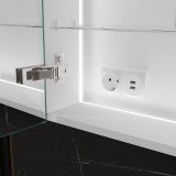 Alu Badspiegelschrank mit Beleuchtung - Eger/Weiß Alu Badspiegelschrank mit Beleuchtung - Eger/Weiß