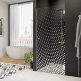 Echtglas Duschtür auf Maß mit Dekor DOT 1/101 Echtglas Duschtür auf Maß mit Dekor DOT 1/101