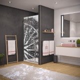 Glas Duschtür auf Maß mit Motiv WINDROSE 104 Glas Duschtür auf Maß mit Motiv WINDROSE 104