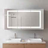 Badschrank aus Aluminium mit Spiegel und LED - Havel