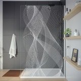 Glasduschwand mit Motiv für begehbare Dusche ARRAY 1T