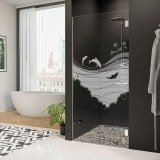 Glastür für die Dusche mit Motiv MEER 2/101