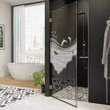 Glastür für die Dusche mit Motiv MEER 2/101