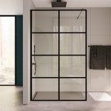 Walk-in Dusche Glas Industrielook schwarz FRAME 2T