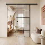 Schiebetür schwarz lackiert Industrial Design FRAMEL 2/GF