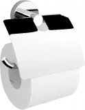 Toilettenpapierhalter mit Deckel, Messing verchromt Toilettenpapierhalter mit Deckel, Messing verchromt