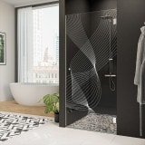Echtglas Duschtür mit Dekor ARRAY 5/101 Echtglas Duschtür mit Dekor ARRAY 5/101