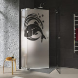 Duschkabine Glas mit Dekor FISCH 1/209