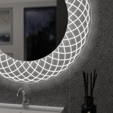 Runder LED Spiegel mit Glas-Rahmen Lisandra 1 Runder LED Spiegel mit Glas-Rahmen Lisandra 1