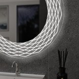 Runder LED Spiegel mit Glas-Rahmen Lisandra 3 Runder LED Spiegel mit Glas-Rahmen Lisandra 3