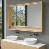 Holzrahmen-Spiegel mit LED Beleuchtung - Madera 10