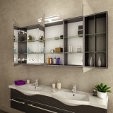 Badezimmerspiegelschrank mit Lampe Veronica und Regalen 3