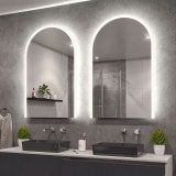 Badspiegel mit Licht und Rundbogen F639L4B