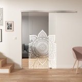 Glasschiebetür mit Motiv MANDALA 1/IS