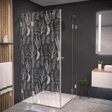 Duschkabine Glas Eckeinstieg mit Motiv SEEGRAS 209 Duschkabine Glas Eckeinstieg mit Motiv SEEGRAS 209