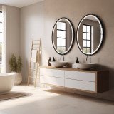 Runder Smart Home Spiegel mit Rahmen KNX/Dali - PLUTO 2SH Runder Smart Home Spiegel mit Rahmen KNX/Dali - PLUTO 2SH