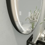 Beleuchteter runder Spiegel mit Rahmen schwarz ELARA 2